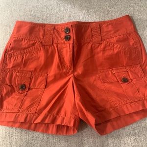 Ann Taylor lightweight orange cargo shorts. 4in inseam